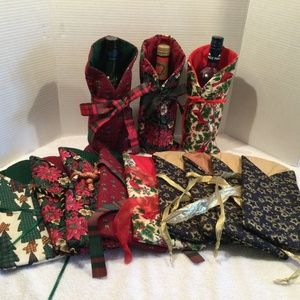 Hand Crafted Set of 12 Reusable Fabric Wine Bottle Gift Bags